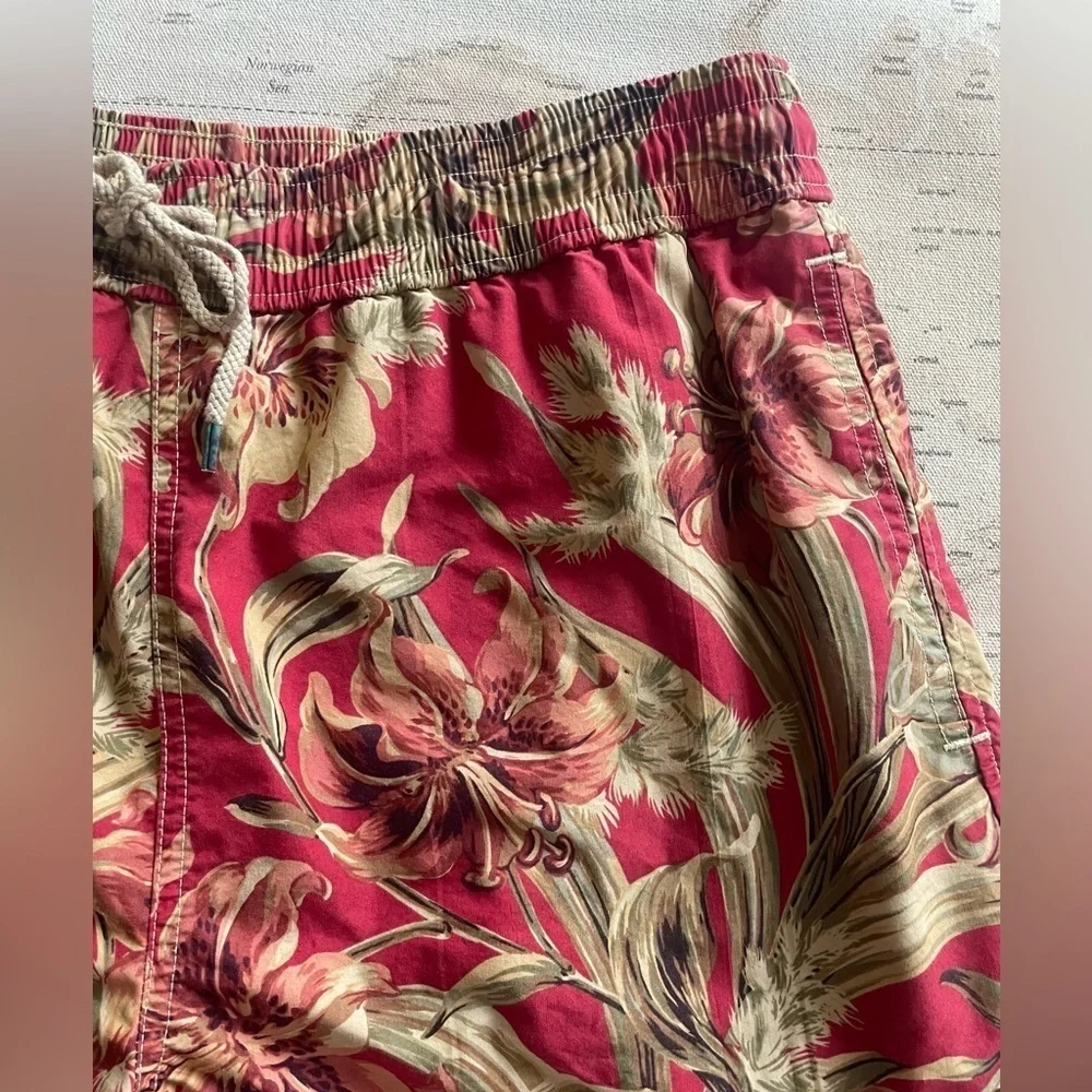 Polo Ralph Lauren Shorts Swim Trunks Hawaiian Print Floral Size XL